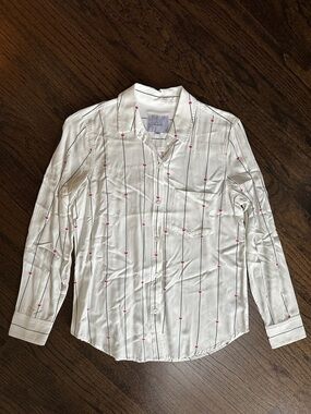 Rails White Button-Down Shirt with Hearts